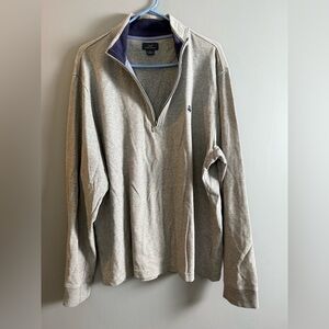 Brooks Brothers Big & Tall Cotton Sueded Jersey Half-Zip Mens Sz XL 24" PTP